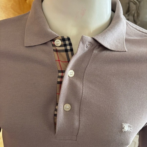 Burberry men's pique polo shirt new, size S, mauve