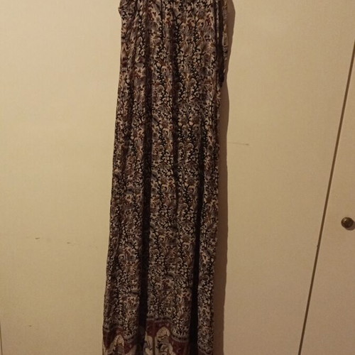 Long boho dress, brown, made in Nepal
