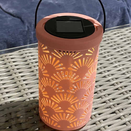 Solar LED decorative lantern, coral color