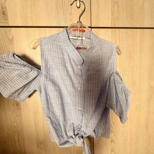 Evita striped blue and white girls' blouse, size 5