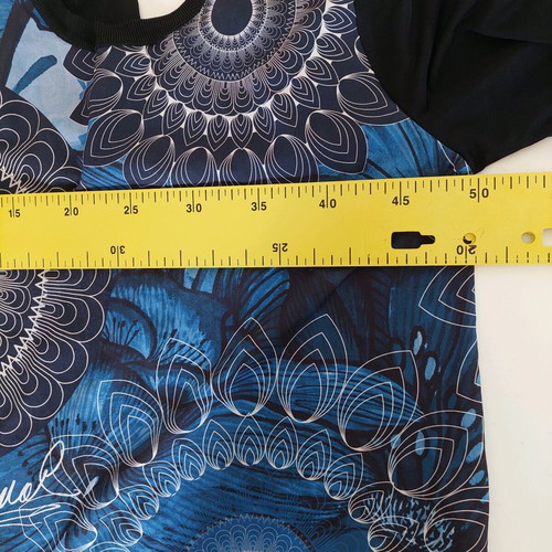 Desigual long-sleeve blouse medium blue black like new