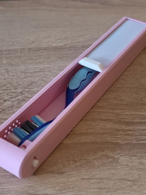 Toothbrush Sliding Travel Case with Lock new, PLA plastic