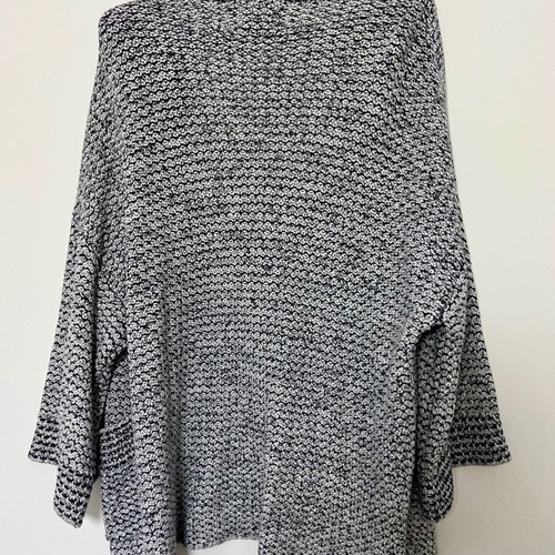 Zara cardigan used, knitted, white with blue