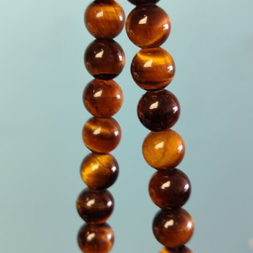 Komboloi with Tiger's Eye stones and silver, like new