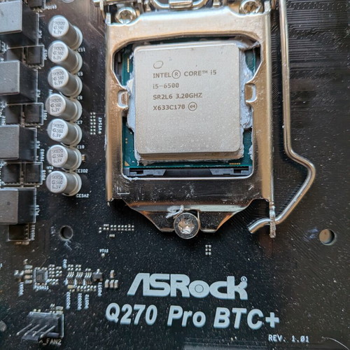 Asrock Q270 Pro BTC+ motherboard with i5 6500 CPU like new