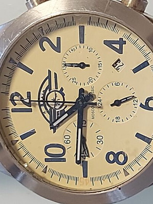 Poljot men's mechanical chronograph watch, steel, 45mm