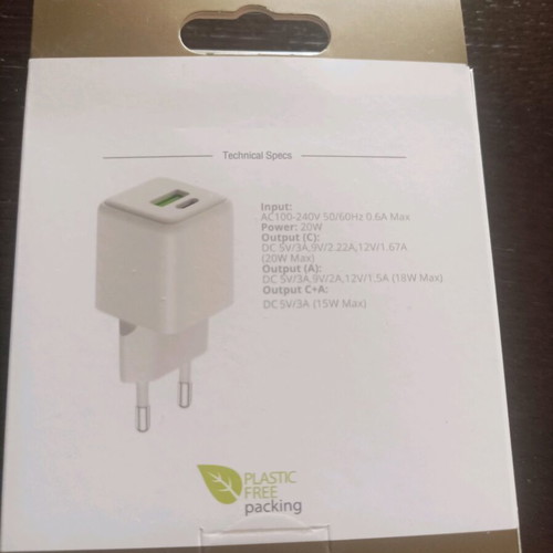 Tune wall charger USB-C to Lightning 20W 1.5m new, white