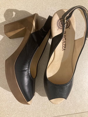Ragazza leather sandals new, black, size 41