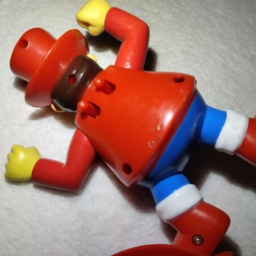 Vintage retro mechanical toy figures set used