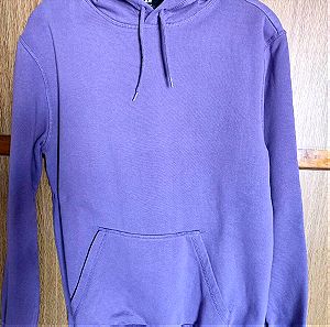 H&M relaxed hoodie xs size μωβ χρώμα