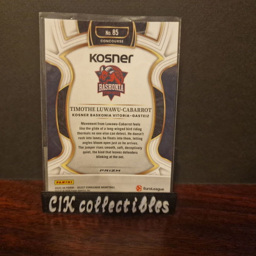 Panini Euroleague Select Basconia Cabarrot Prizm card orange white black