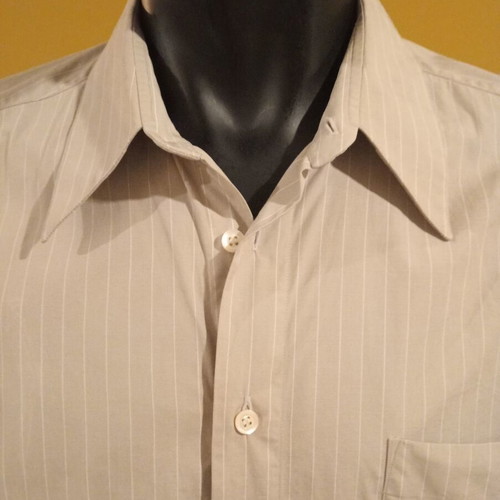 Hugo Boss short-sleeve striped shirt XXL like new, white beige