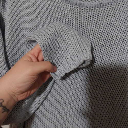 Blue knitted sweater
