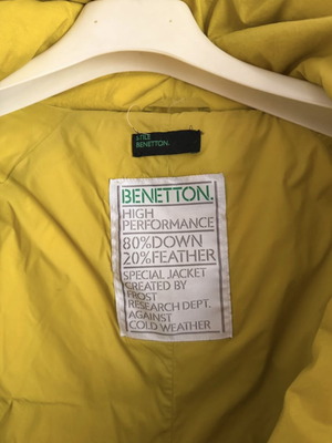 Benetton jacket like new, green, down-filled