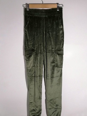 Velour pants used, women's S/M, green