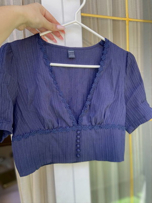 Shein blue crop top like new, size L