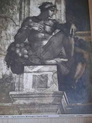 Φωτογραφία από Μουσείο Βατικανού 1920 Καπέλα Σιστίνα Μιχαήλ Άγγελος σαν καινούργιο 28x38 εκ