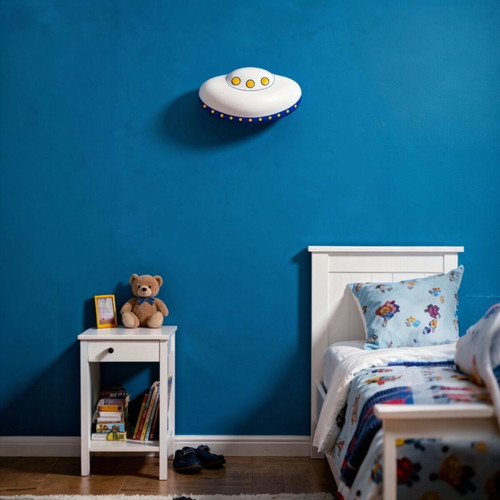 Decorative wall panel flying saucer 30x15cm new