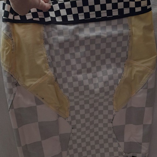 Love Moschino Rare Checkerboard Patchwork Mini Skirt