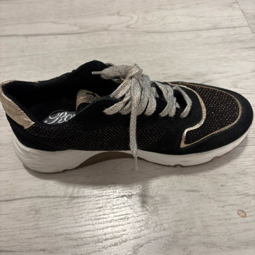 Γυναικεία sneaker αθλητικά Rococo 39 σαν καινούργια, μαύρο και χρυσαφί