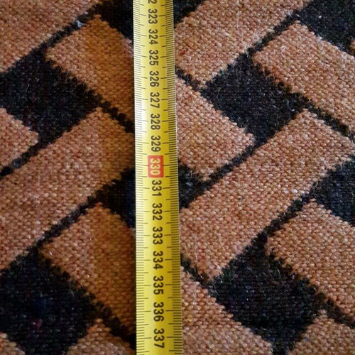 Handmade wool rug runner used, 338x63cm