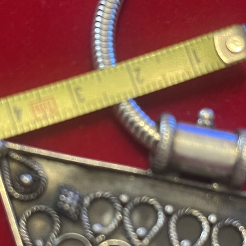 Silver 925 necklace with thick snake chain and large pendant used