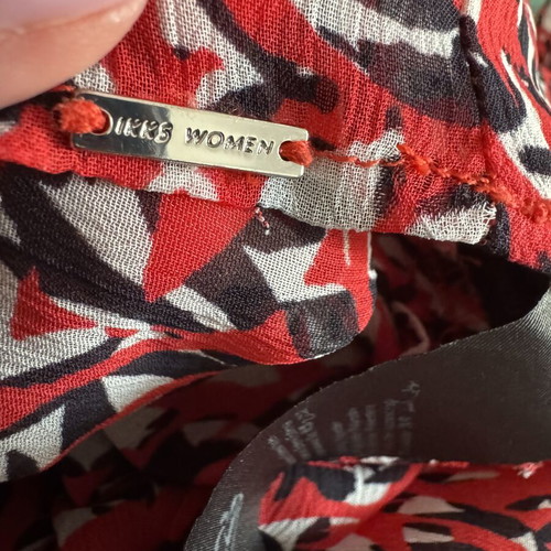 Ikks Women airy blouse size 38 M like new, black and red