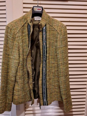 Oltre Green Checked Spring Jacket Like New