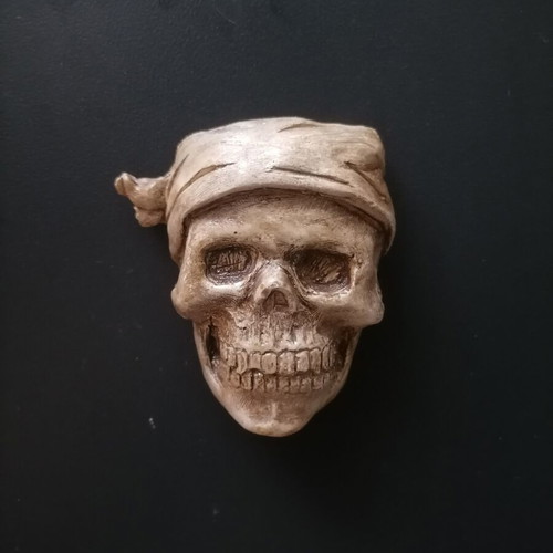 Handmade magnet from white cement with acrylic and varnish