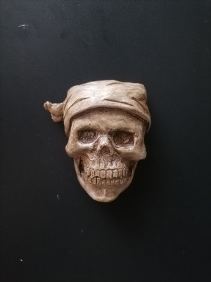 Handmade magnet from white cement with acrylic and varnish