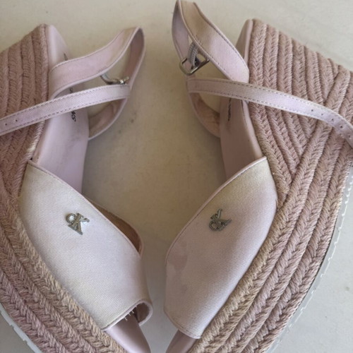 Calvin Klein Pink Wedge Sandals with CK Logo, size 41