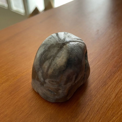 Brown flint new with smooth surface and natural texture