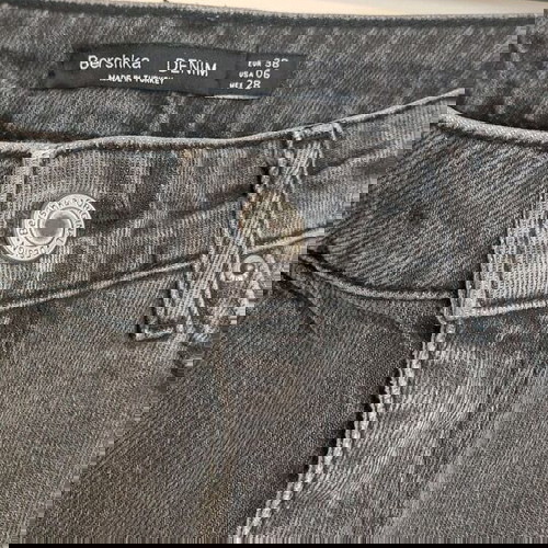 Bershka Denim gray jeans like new with decorative designs