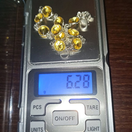 Silver 925 bracelet new with natural citrine stones 6.28g