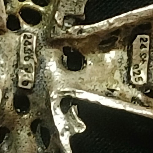 Vintage silver cross pendant with filigree design, Byzantine style