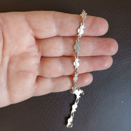 925 silver bracelet with seahorses
