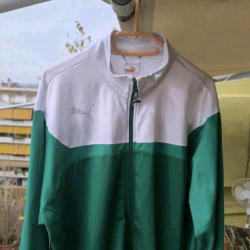 Puma jacket genuine men's vintage XL used, white and green