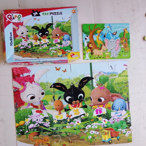 Bing Maxi Puzzle 24 Pieces and Jungle Animals Puzzle used