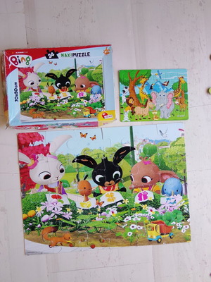 Bing Maxi Puzzle 24 Pieces and Jungle Animals Puzzle used