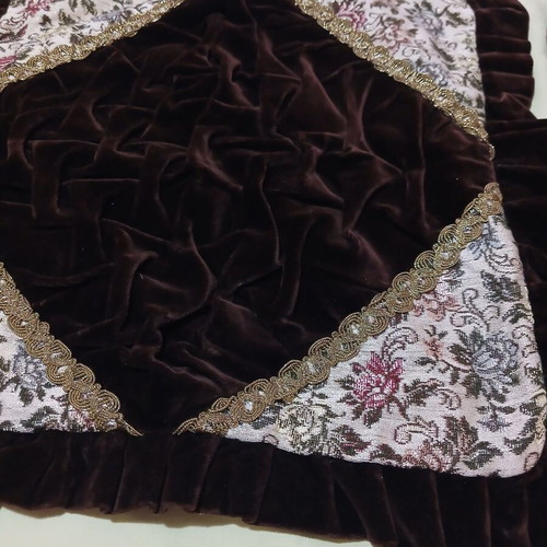 Two decorative pillowcases, brown, German origin