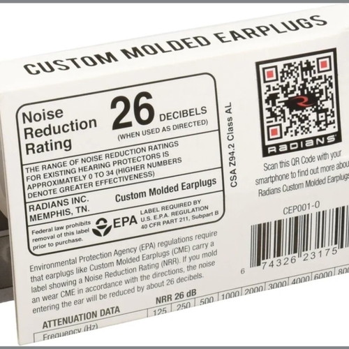 Radians Earplugs New Professional Custom Fit with Neck Cord