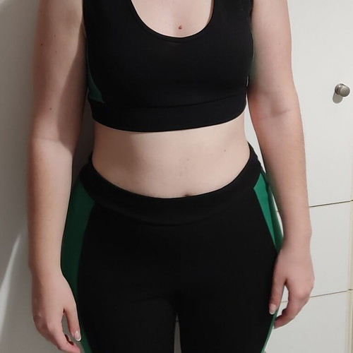 Sports Set leggings and top like new, black and green