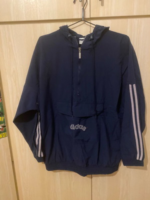 Μπουφάν φούτερ Adidas μπλε σαν καινούργιο, αντιανεμικό με φερμουάρ