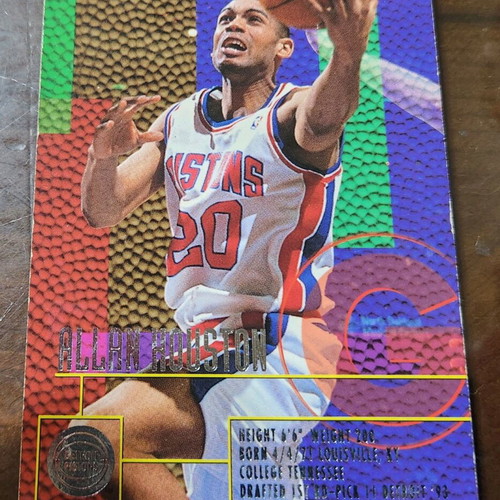 Allan Houston 1995-96 Fleer card used, Detroit Pistons basketball