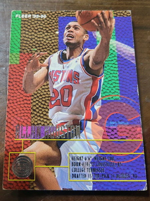 Allan Houston 1995-96 Fleer card used, Detroit Pistons basketball