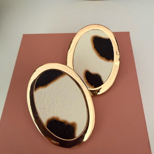 Marks & Spencer oval earrings like new, gold animal print pattern