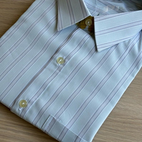 New men's light blue striped shirt, size M-L