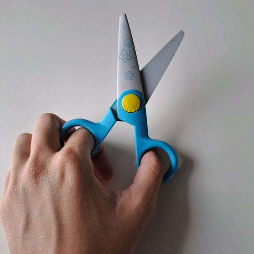 Child Safety Scissors like new, cuts only paper, blue handle