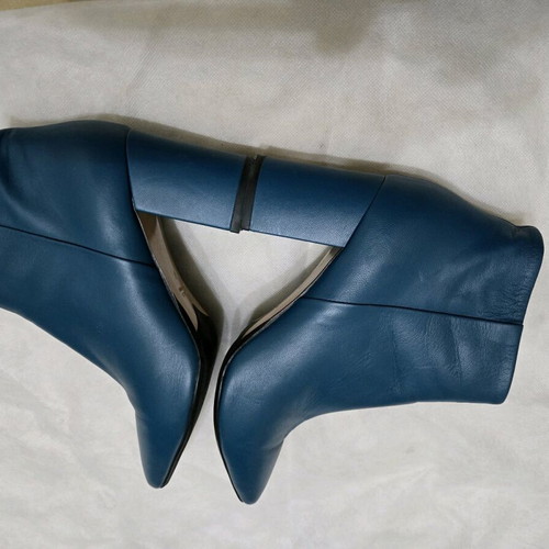 Anna F boots petrol leather size 37 like new