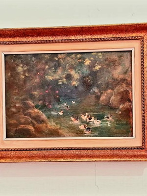 Oil painting "Oi papies" used, spatula technique